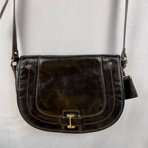 Distressed Saddle Crossbody w Butterfly Lining Boho Vintage Vibe